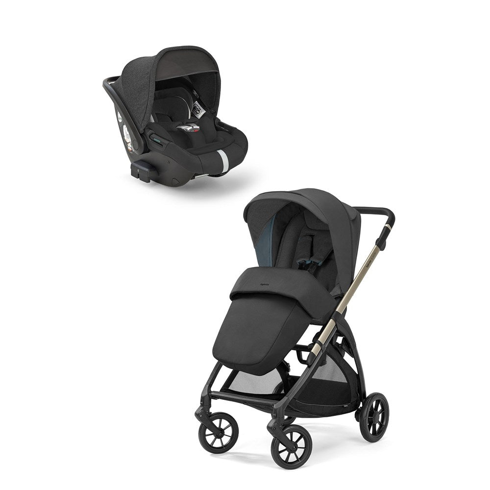 Inglesina Electa+ Tek El  ile Katlanıp Açılan Çift Yön Bebek Arabası Yatabilen Ana Kucağı Hediyeli - Upper Black