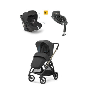 Inglesina Electa+ Tek El Katlanıp Açılan Çift Yön Bebek Arabası Yatabilen Ana Kucağı+Baza 3lü Set - Upper Black