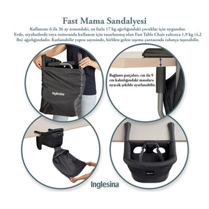 Inglesina Fast Masaya Takılan Taşınabilir Mama Sandalyesi - Ocean Navy