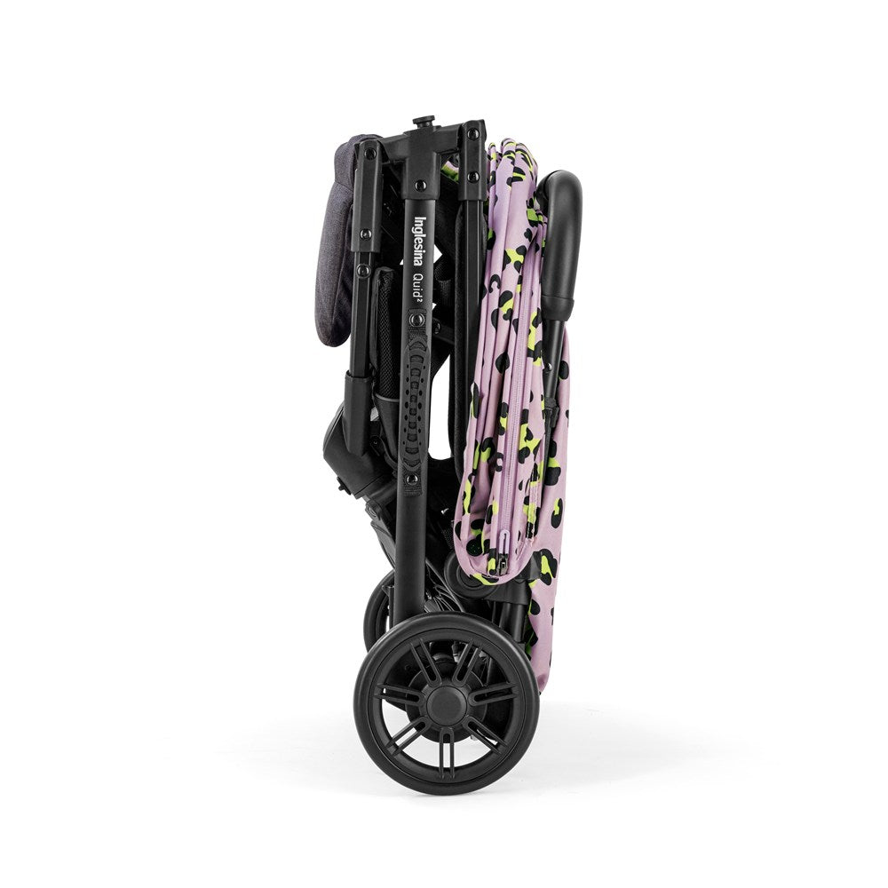 Inglesina Quid2 Tek El Tek Hamle ile Katlanıp Açılan Kabin Boy Bebek Arabası Özel Koleksiyon - Animalier Pink - Animalier Pınk