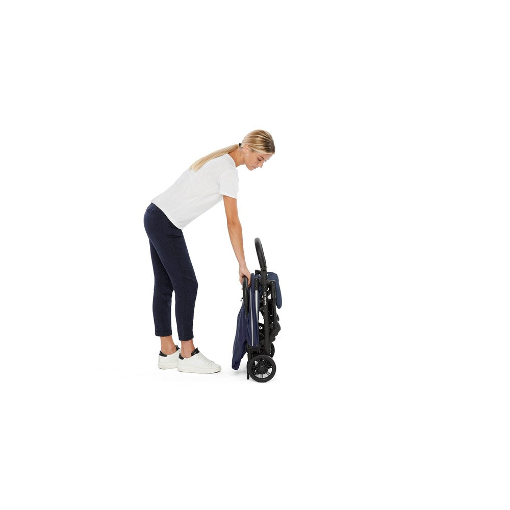 Inglesina Quid2 Tek El Tek Hamle ile Katlanıp Açılan Kabin Boy Bebek Arabası - Midnight Blue