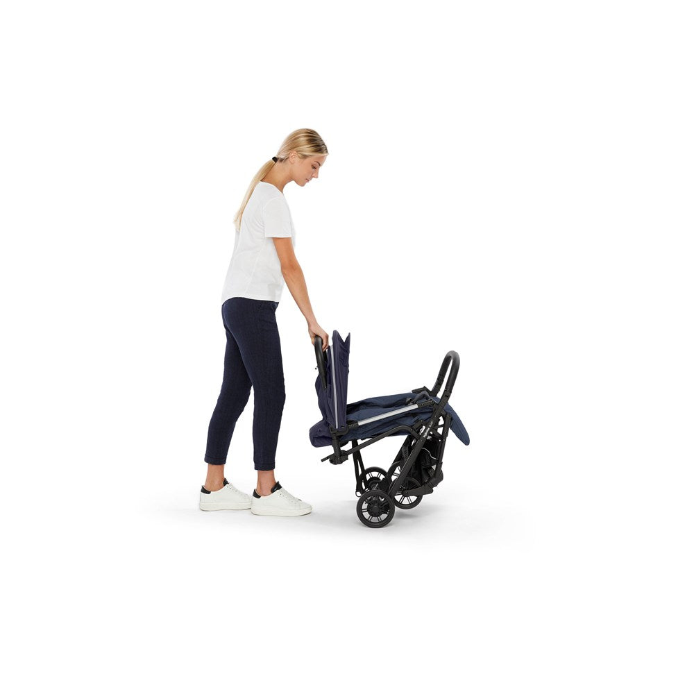 Inglesina Quid2 Tek El Tek Hamle ile Katlanıp Açılan Kabin Boy Bebek Arabası - Midnight Blue