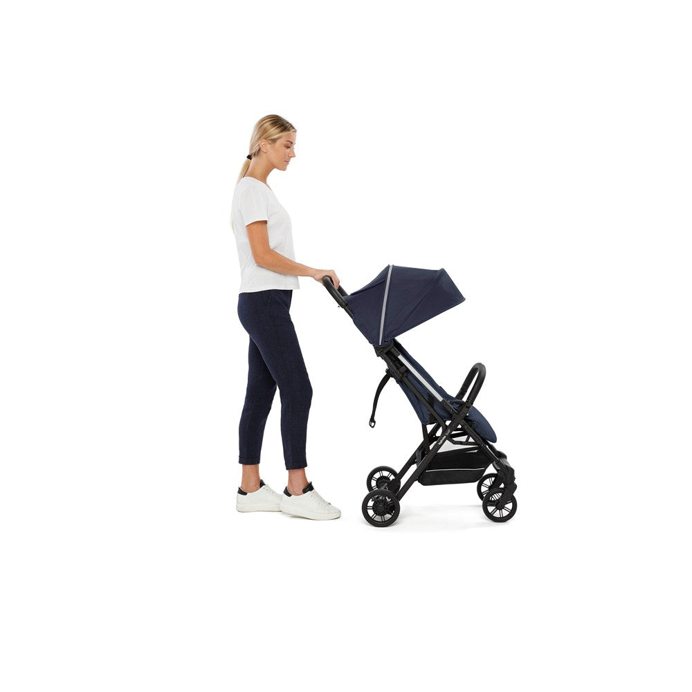 Inglesina Quid2 Tek El Tek Hamle ile Katlanıp Açılan Kabin Boy Bebek Arabası - Midnight Blue