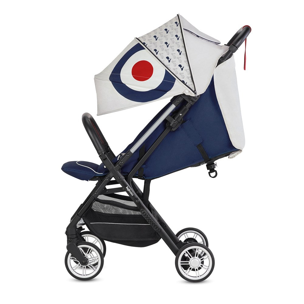 Inglesina Quid2 Tek El Tek Hamle ile Katlanıp Açılan Kabin Boy Bebek Arabası Özel Koleksiyon - Vespa Blue