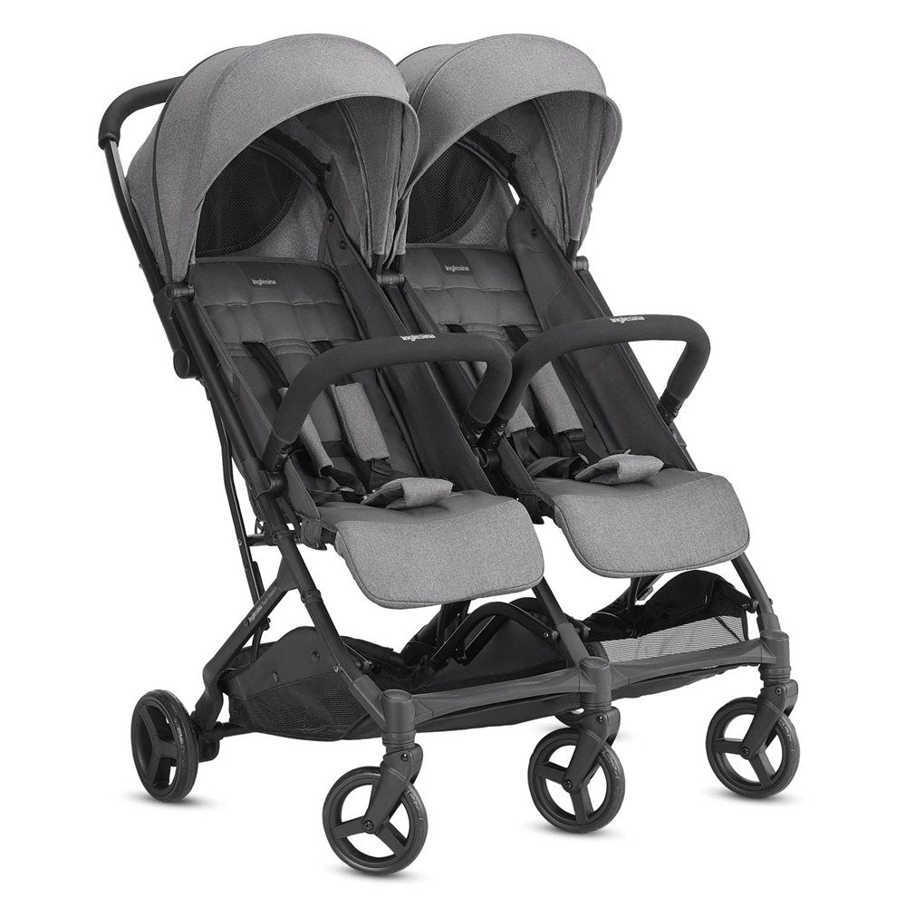 Inglesina Twin Sketch Tek El Tek Hamle ile Katlanıp Açılan İkiz Bebek Arabası - Grey