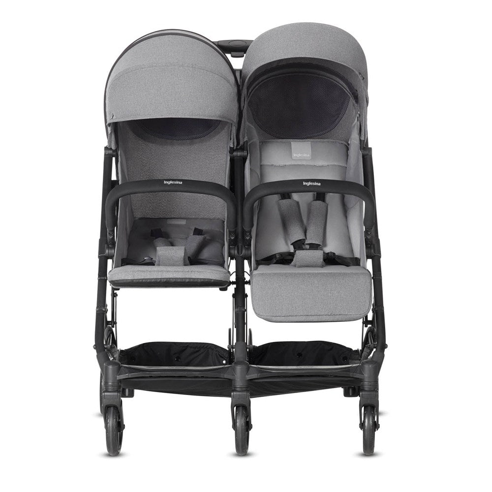 Inglesina Twin Sketch Tek El Tek Hamle ile Katlanıp Açılan İkiz Bebek Arabası - Grey