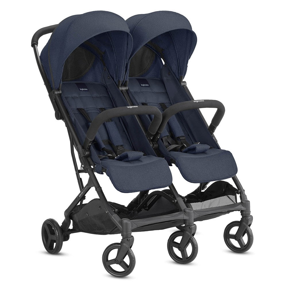Inglesina Twin Sketch Tek El Tek Hamle ile Katlanıp Açılan İkiz Bebek Arabası - Navy