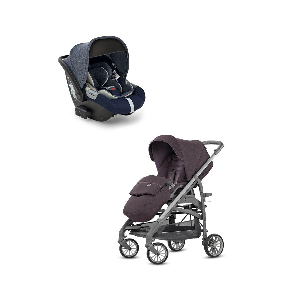 Inglesina Trilogy Tek El ile Açılan Çift Yön Bebek Arabası ve Cab Ana Kucağı Hediyeli - Marron & Blue - Marron Blue