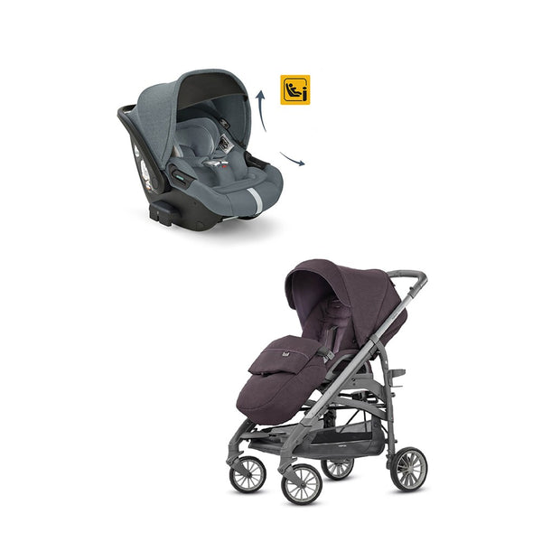 Inglesina Trilogy Tek El Katlanır Bebek Arabası + Darwin Recline Yatabilen Ana Kucağı - Union Grey