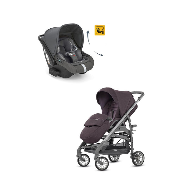 Inglesina Trilogy Tek El Katlanır Bebek Arabası + Darwin Recline Yatabilen Ana Kucağı - Velvet Grey