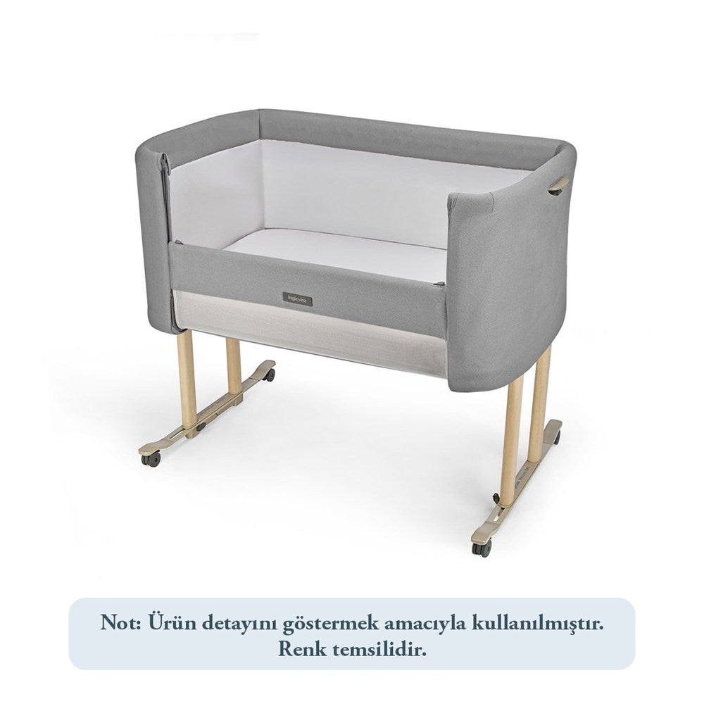 Inglesina Welcome Bed Anne Yanı Beşik – Premium Bebek Uyku Sistemi - Baku Grey