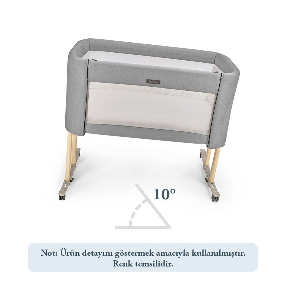 Inglesina Welcome Bed Anne Yanı Beşik – Premium Bebek Uyku Sistemi - Baku Grey