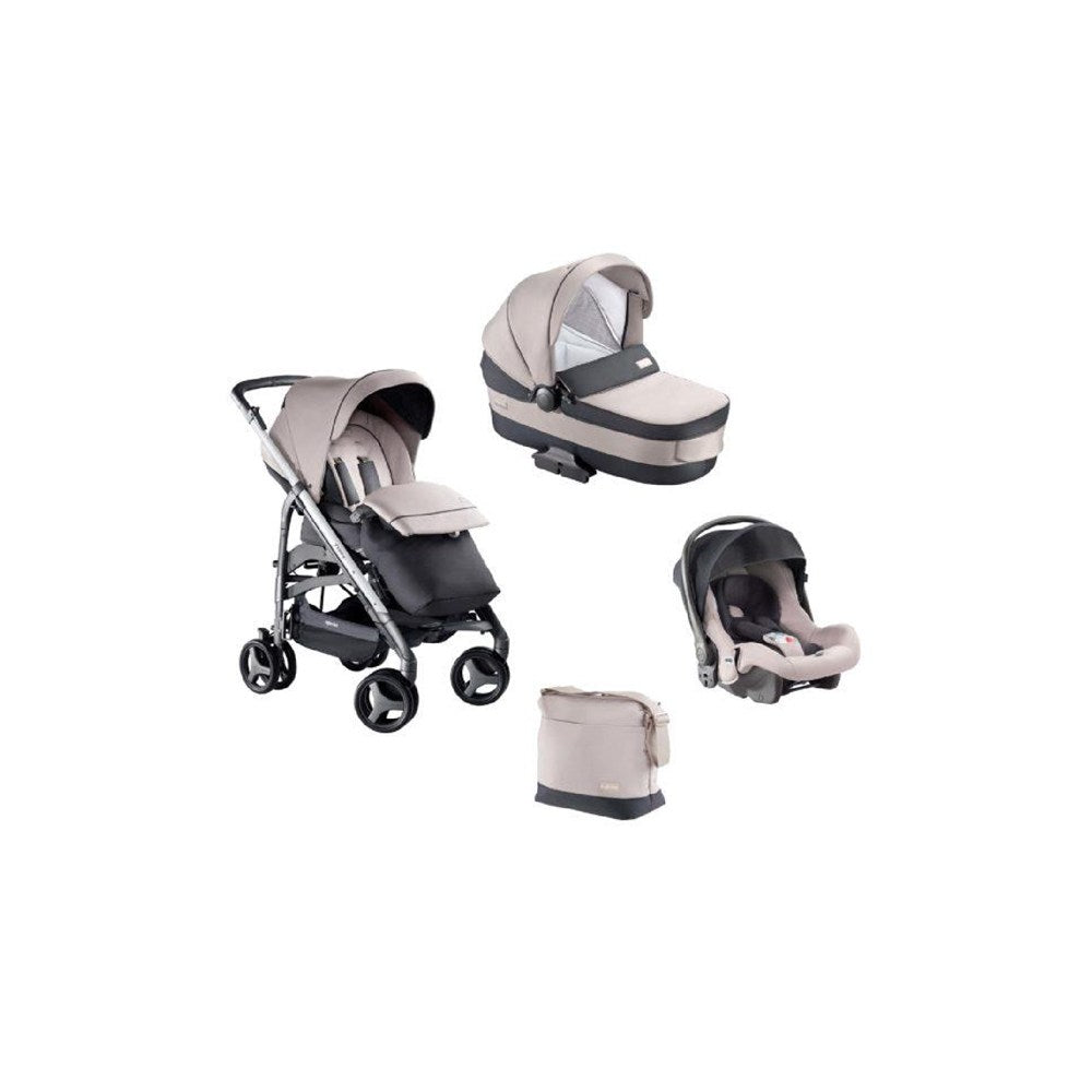 Inglesina Zippy Pro Bebek Arabası & Huggy Ana Kucaklı, Portbebeli, Çantalı, 4'lü Sistem - Granito