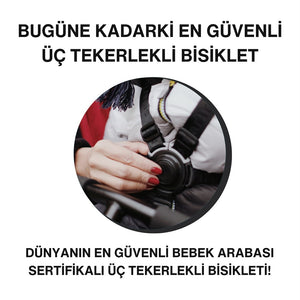 SmarTrike STR3 Plus 5’i 1 Arada Modüler Katlanabilir Bebek Arabası ve Üç Tekerlekli Bebek Bisikleti - Black