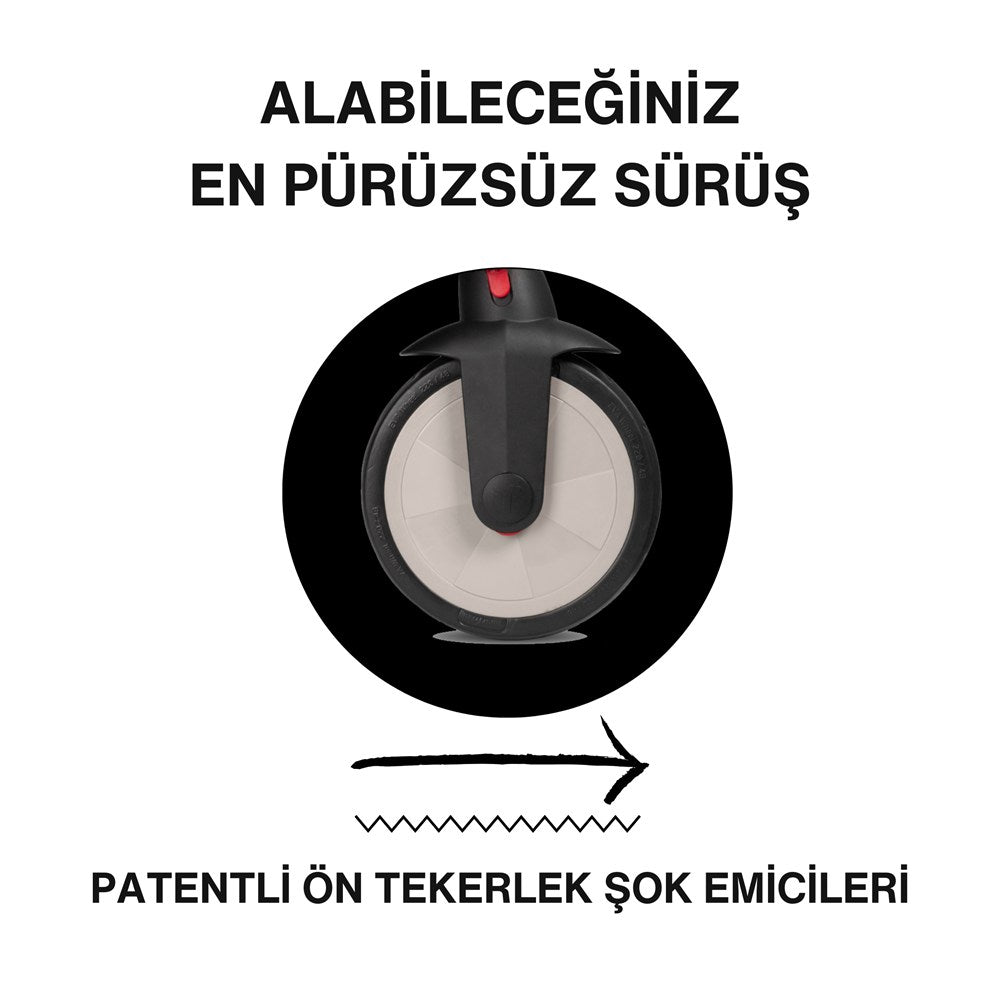 SmarTrike STR3 Plus 5’i 1 Arada Modüler Katlanabilir Bebek Arabası ve Üç Tekerlekli Bebek Bisikleti - Black