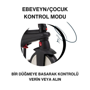 SmarTrike STR3 Plus 5’i 1 Arada Modüler Katlanabilir Bebek Arabası ve Üç Tekerlekli Bebek Bisikleti - Black