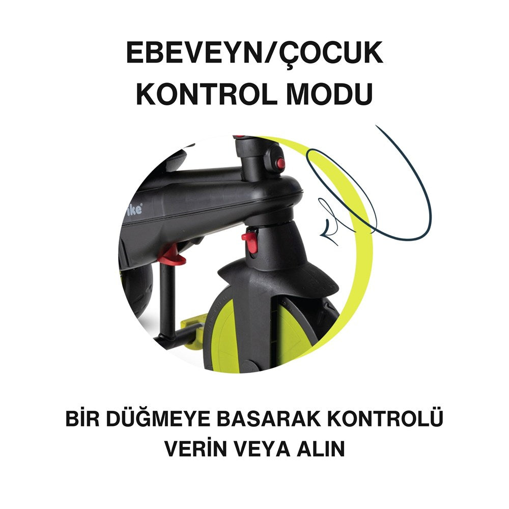 SmarTrike STR3 Plus 5’i 1 Arada Modüler Katlanabilir Bebek Arabası ve Üç Tekerlekli Bebek Bisikleti - Green