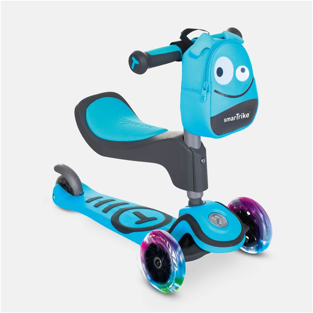 SmarTrike T1 3’ü 1 Arada Oturaklı ve Çantalı Çocuk Scooterı (15 Ay - 5 Yaş) - Blue