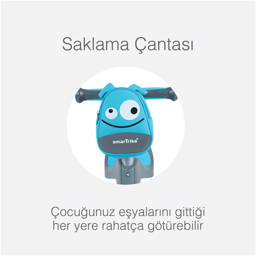 SmarTrike T1 3’ü 1 Arada Oturaklı ve Çantalı Çocuk Scooterı (15 Ay - 5 Yaş) - Blue