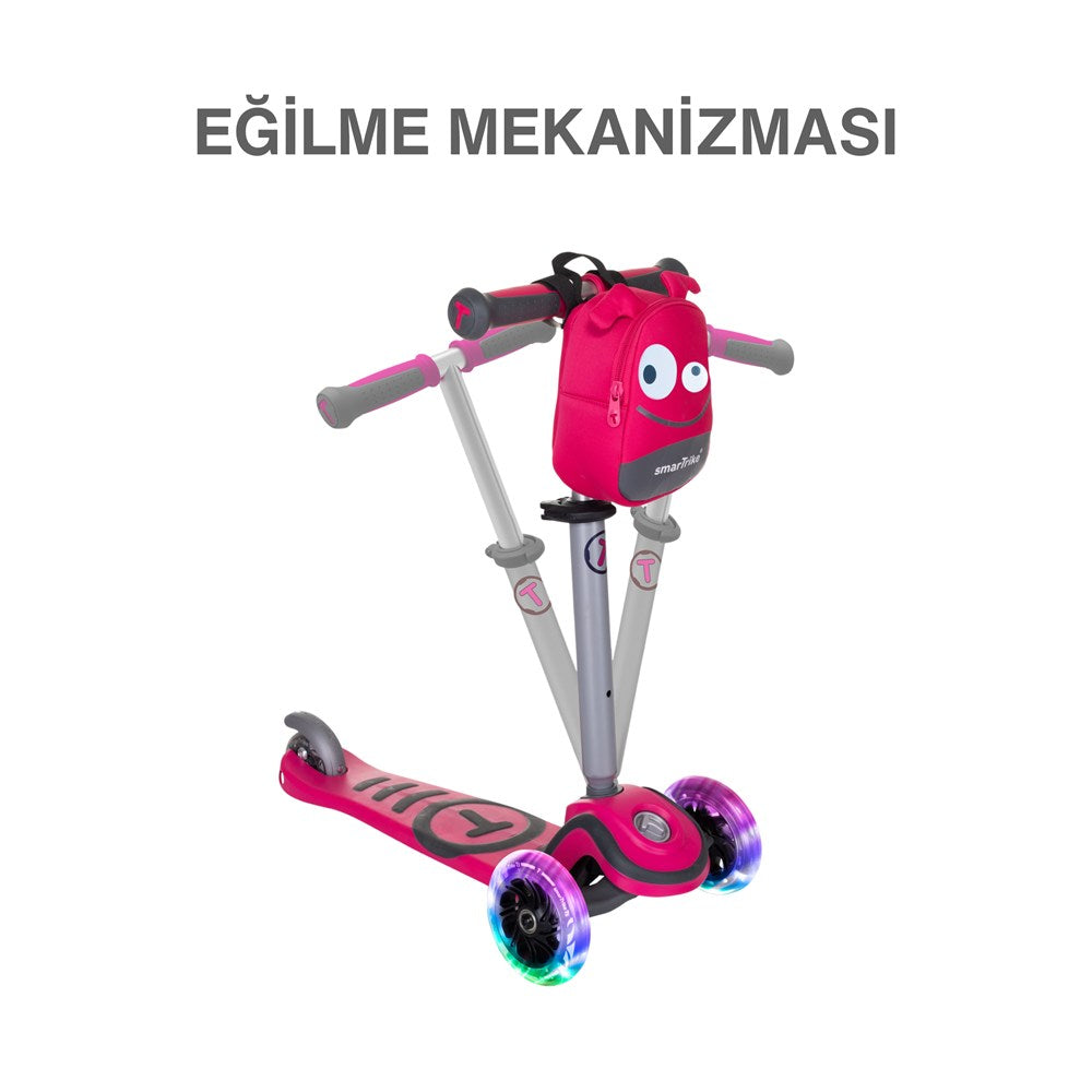 SmarTrike T1 3’ü 1 Arada Oturaklı ve Çantalı Çocuk Scooterı (15 Ay - 5 Yaş) - Pink