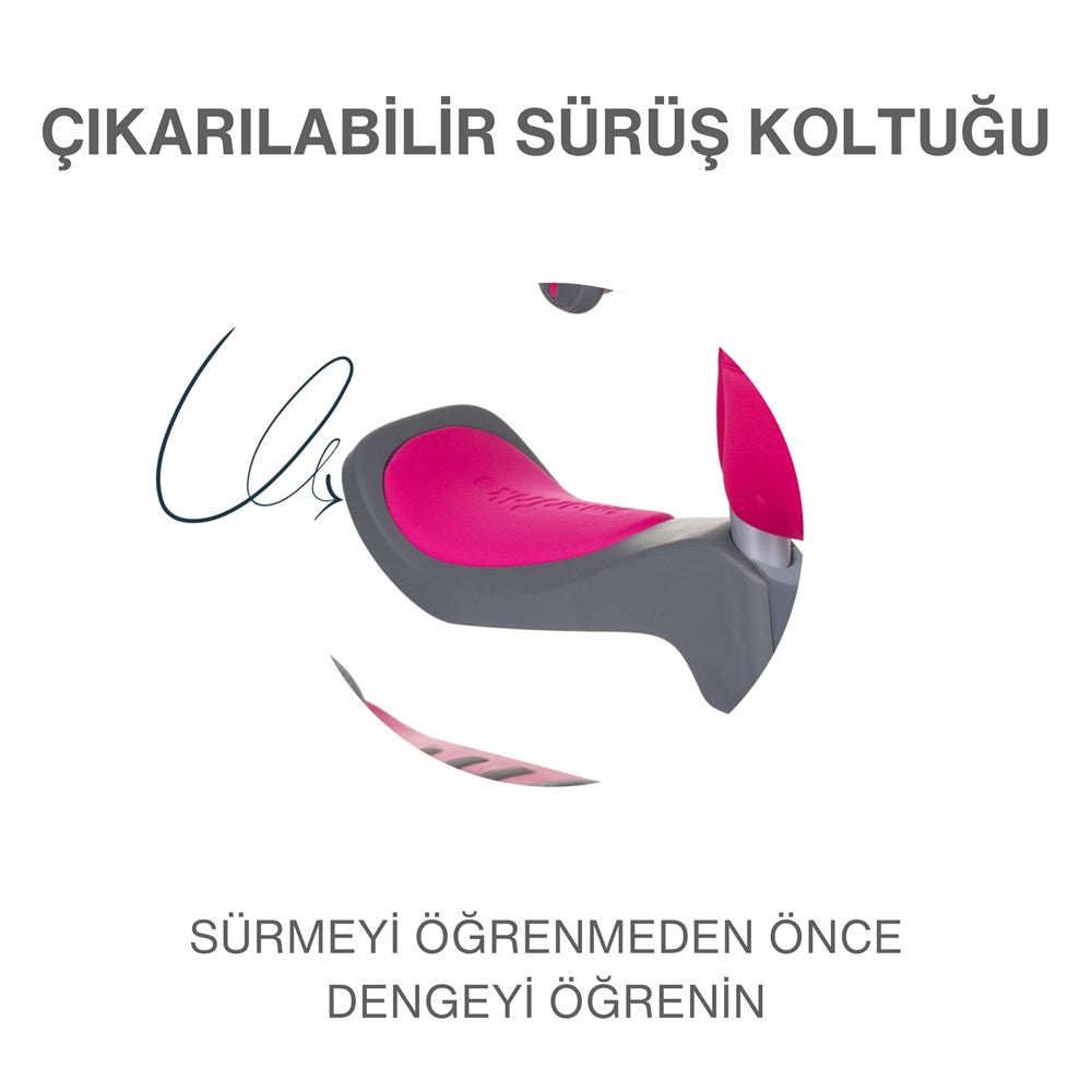 SmarTrike T1 3’ü 1 Arada Oturaklı ve Çantalı Çocuk Scooterı (15 Ay - 5 Yaş) - Pink