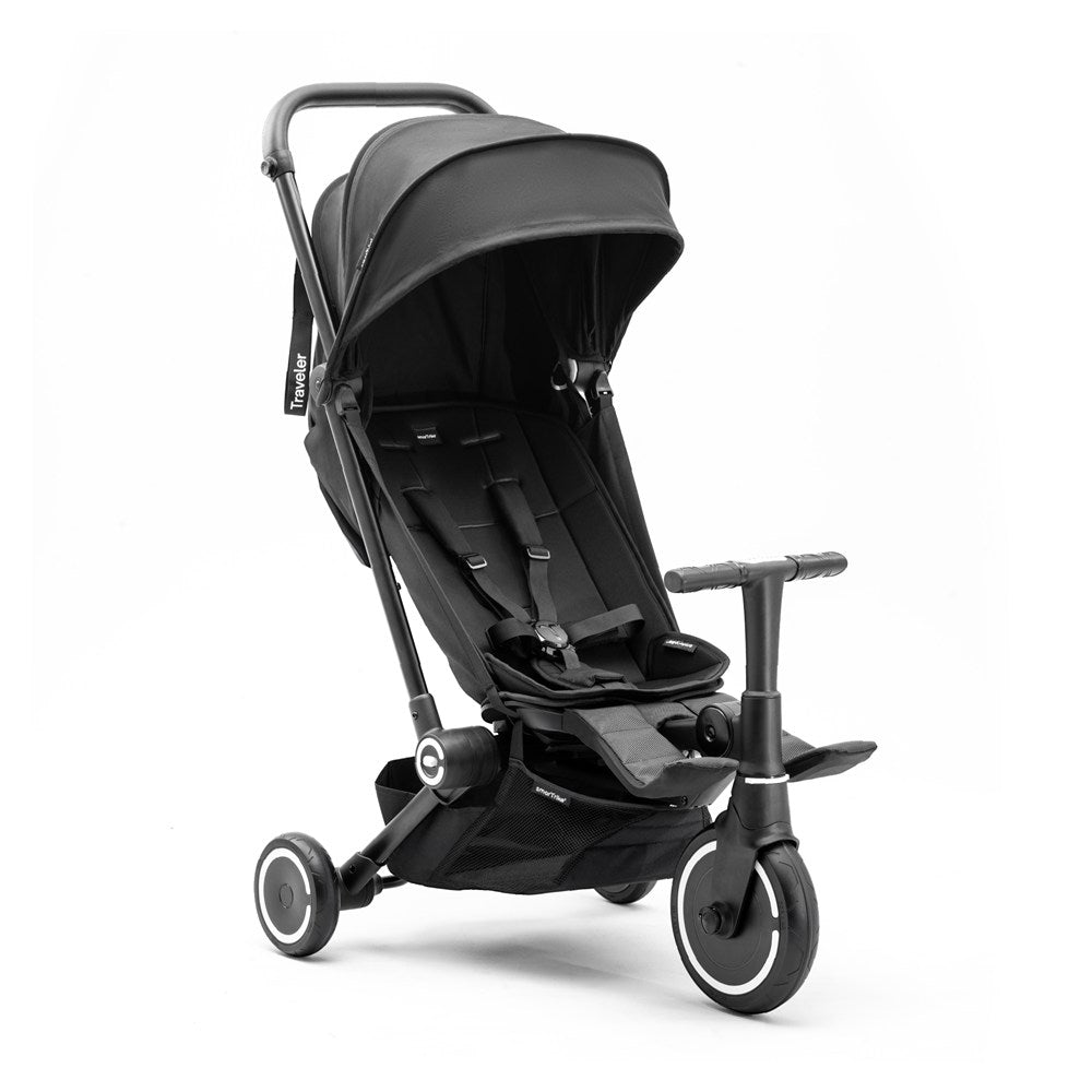 SmarTrike Traveler Hepsi Bir Arada Aktif Kabin Boy Bebek Arabası ve Bisiklet (6 Ay – 4 Yaş) - Onyx Black