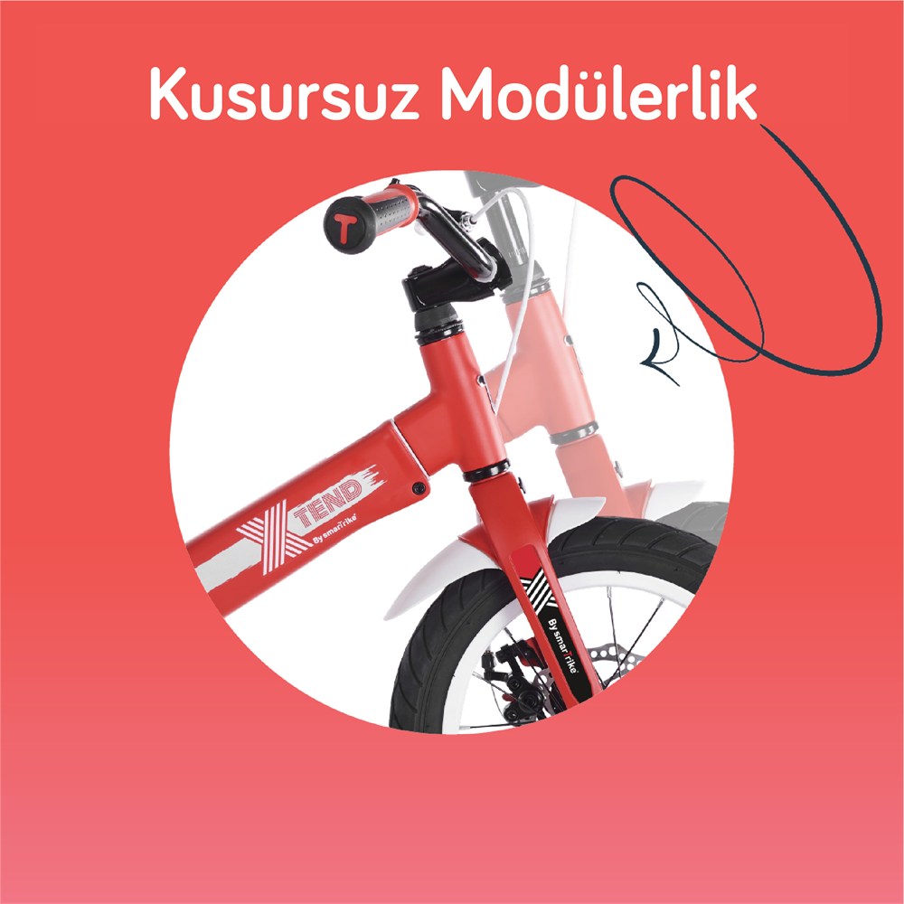 SmarTrike Xtend 3'ü 1 Arada Büyüyen Çocuk Bisikleti, 3-7 Yaş için Dengeden Pedala Eğitim Bisikleti - Red