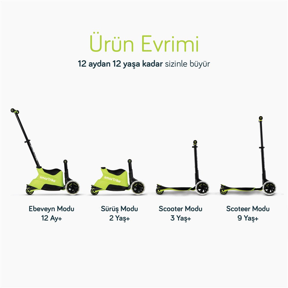 SmarTrike Xtend Büyüyebilen Ride On Scooter (1 - 12 Yaş) - Lime