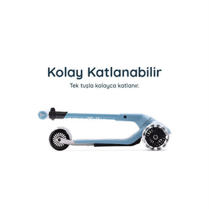 SmarTrike Xtend Mini+ 2 Aşamalı Büyüyen Çocuk Scooter – 2-9 Yaş Katlanabilir LED Tekerlekli - Ocean Blue