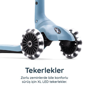 SmarTrike Xtend Mini+ 2 Aşamalı Büyüyen Çocuk Scooter – 2-9 Yaş Katlanabilir LED Tekerlekli - Ocean Blue