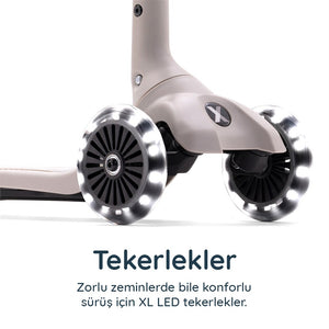 SmarTrike Xtend Mini+ 2 Aşamalı Büyüyen Çocuk Scooter – 2-9 Yaş Katlanabilir LED Tekerlekli - Space Grey