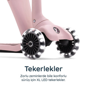SmarTrike Xtend Mini-Ride 4 Aşamalı Büyüyen Oturaklı Scooter – 1-9 Yaş Katlanabilir LED Tekerlekli - Coral Pink
