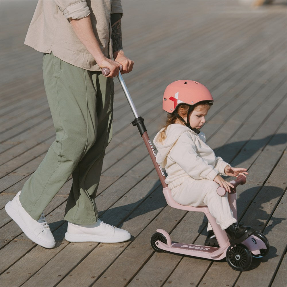 SmarTrike Xtend Mini-Ride 4 Aşamalı Büyüyen Oturaklı Scooter – 1-9 Yaş Katlanabilir LED Tekerlekli - Coral Pink