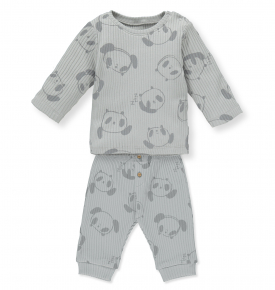 Bebetto Erkek Bebek Patikli Pijama Takımı 2Li Panda Love