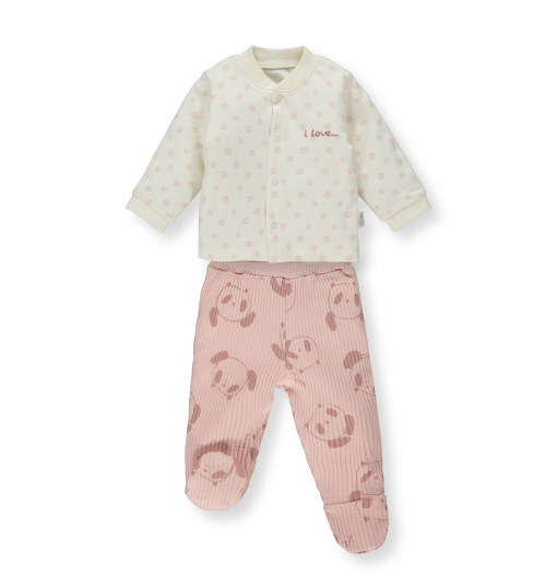 Bebetto Kız Bebek Patikli Pijama Takımı 2Li Panda Love