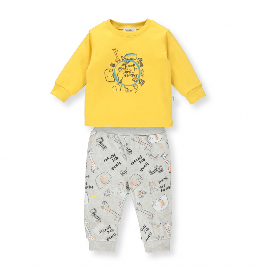 Bebetto Erkek Bebek Patiksiz  Pijama Takımı 2Li Colorful Pyjamas