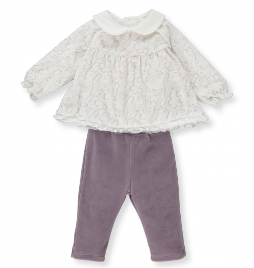 Bebetto Kız Bebek Patiksiz Pijama Takımı 2Li Violets And Roses