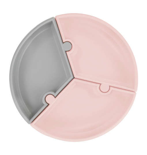 OiOi Silikon Puzzle - Pinky Pink  Powder Grey