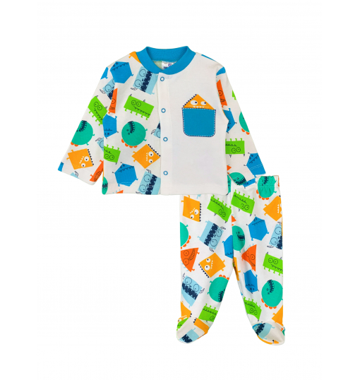 Luggi Baby Erkek Bebek Monster Patikli Pijama Takımı