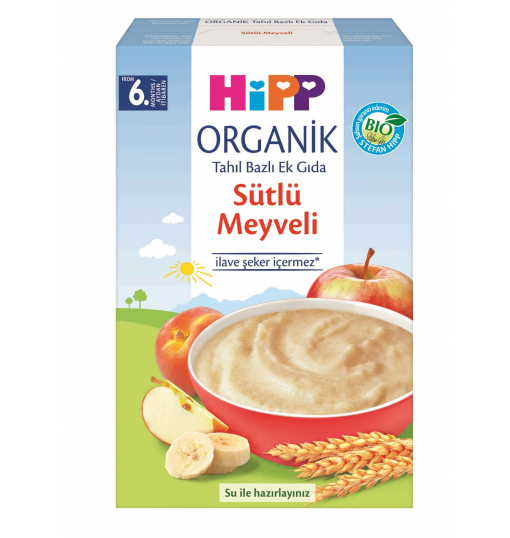 Hipp Organik Tahıl Bazlı Ek Gıda Organik Sütlü Meyveli 250 gr