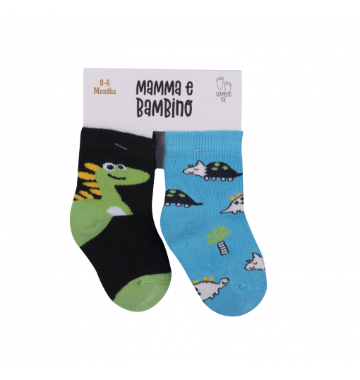 Mamma E Bambino Erkek Bebek 2Li Dino Soket Çorap