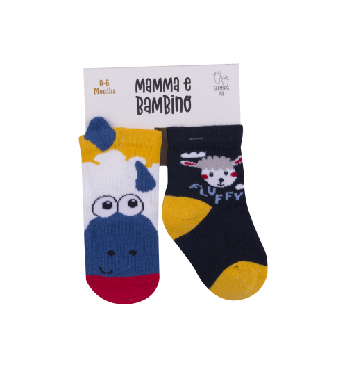 Mamma E Bambino Erkek Bebek 2Li 3D Fluffy Sheep Soket Çorap