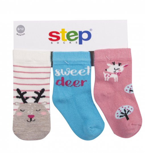 Step Kız Çocuk 2Li Altıbaskılı Sweet Deer Soket Çorap