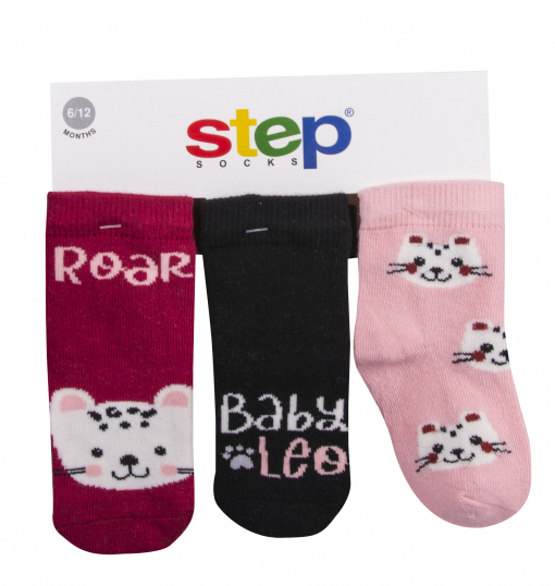Step Kız Çocuk 2Li Altıbaskılı Baby Leo Soket Çorap
