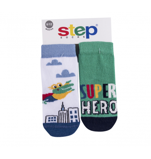 Step Erkek Bebek 2Li Super Hero Çorap