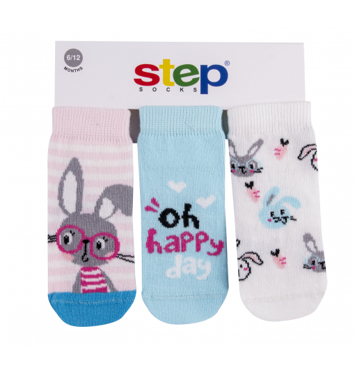 Step Kız Bebek 3Lü Rabbıt Çorap