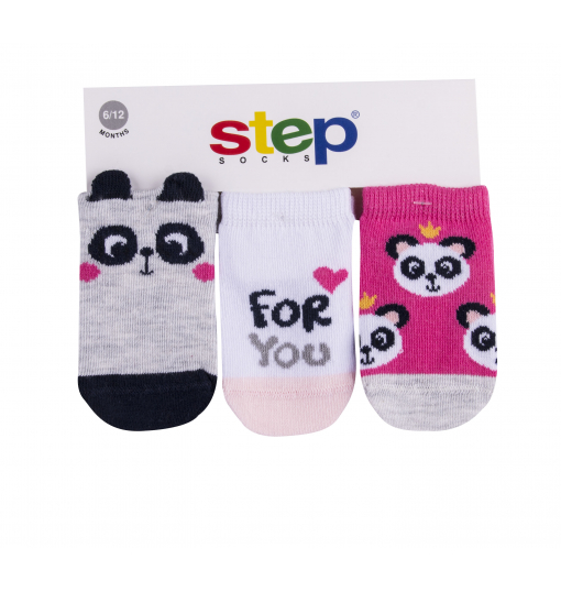 Step Kız Bebek 3Lü 3D Panda Patik