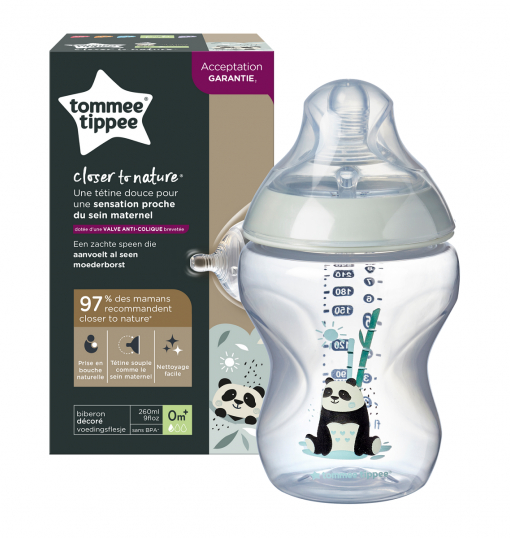 Tommee Tippee 260 ml PP Closer to Nature Biberon Pembe