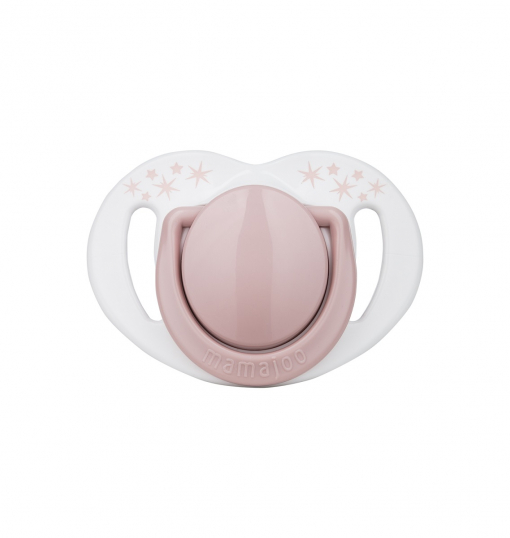 Mamajoo Powder Pınk Desenli 2li Silikon Ortodontik Yalancı Emzik  - 12 Ay+ (Kutulu)