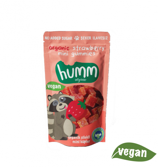 Humm Organic Çilekli Vegan Mini Küpler 30 Gr
